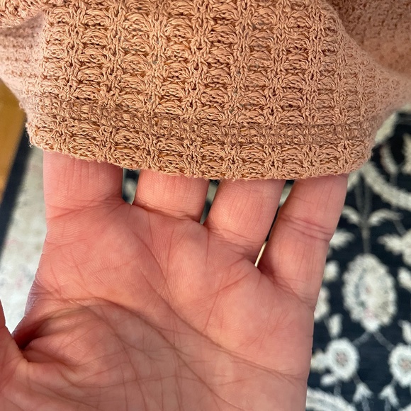 Free People Pink Waffle Knit Blouse - Picture 9 of 15